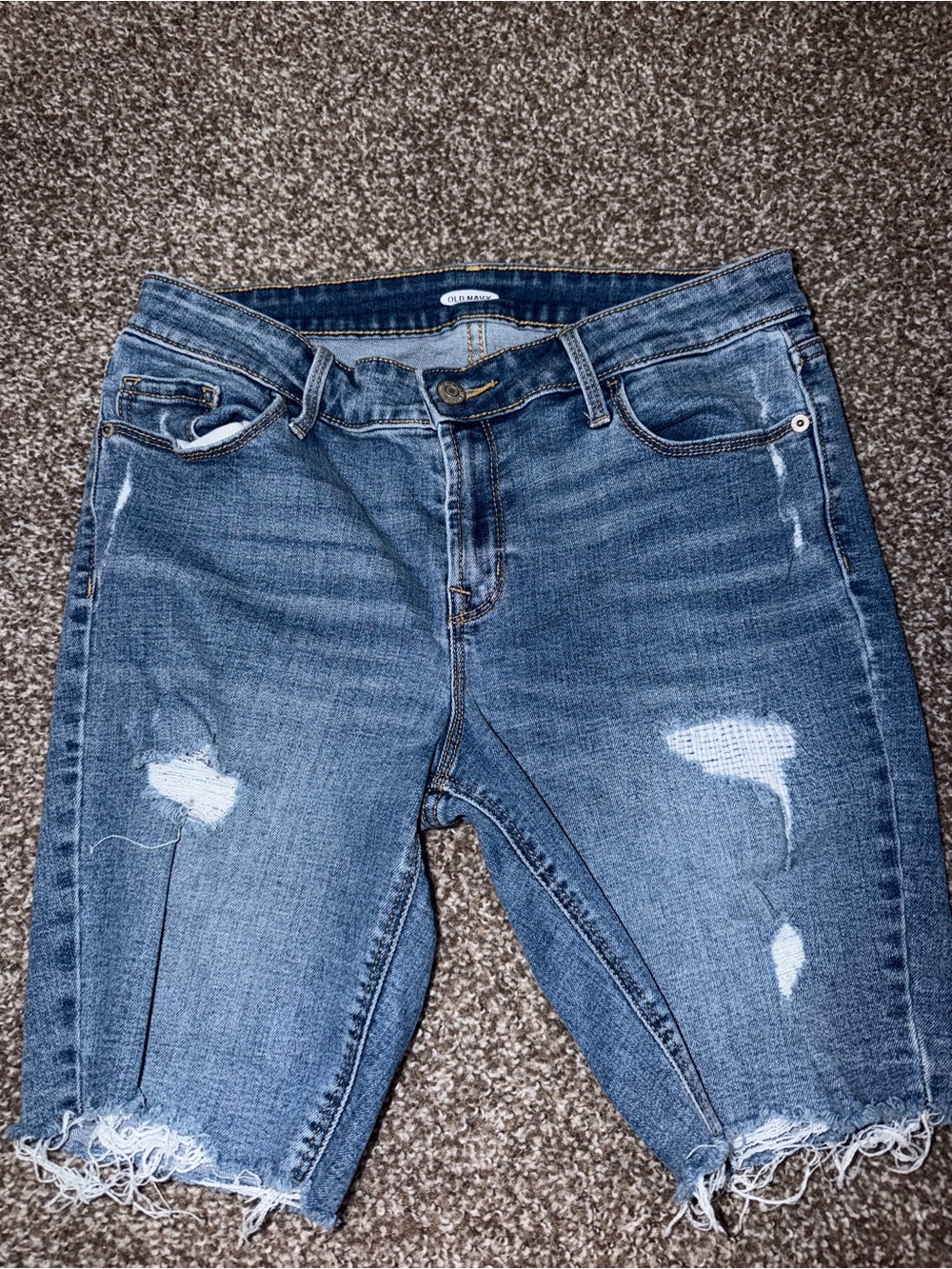 Old Navy Women's Distressed Boyfriend Jeans - Blue